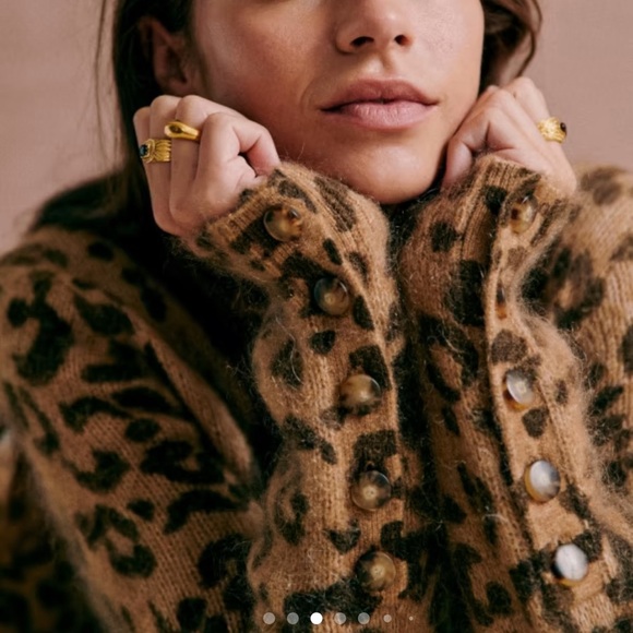 Sezane NWT Fanie Leopard Mohair Sweater Dress Size M - Picture 9 of 15